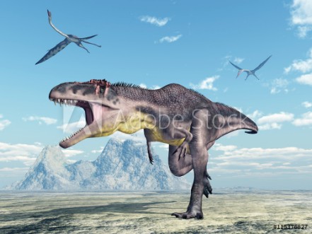 Picture of Tyrannotitan and Quetzalcoatlus